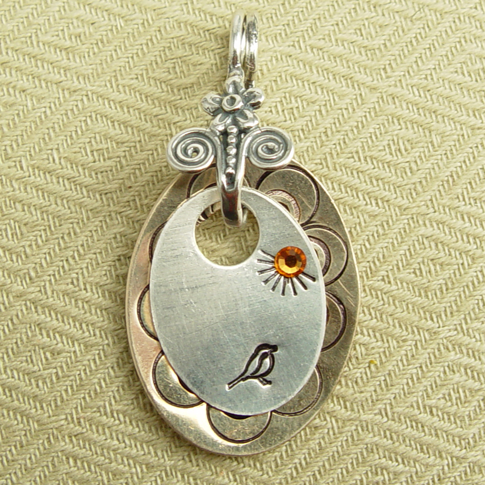 Rivets, Findings & Stringing Sterling Silver Spiral Flower Large Bail/Holder